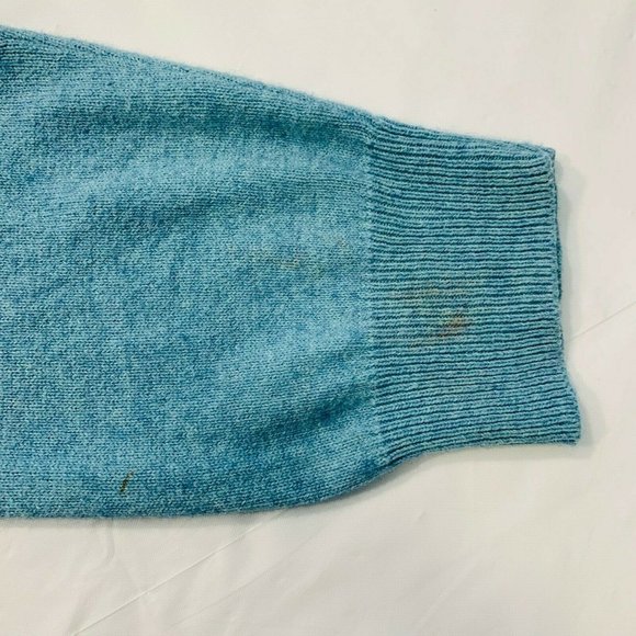 J Crew Cotton Cashmere Blend Knit Sweater V Neck Long Sleeve Light Blue L #86055 - Picture 8 of 12